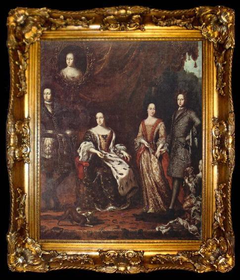 framed  unknow artist The Caroline envaldet Fellow XI and his family pa 1690- digits, ta009-2